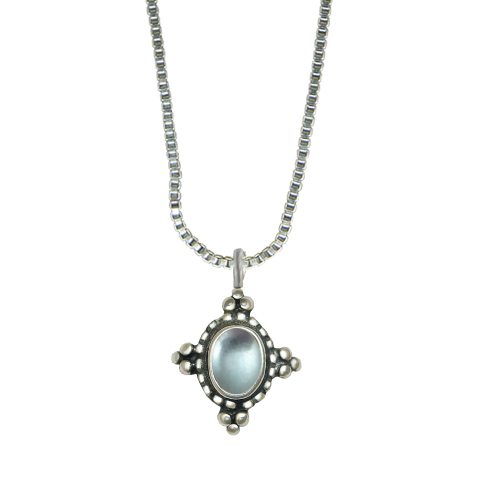 Sterling Silver Little Blue Topaz Pendant Necklace